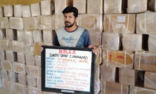 NDLEA arrests Indian businessman for ‘smuggling 134,700 bottles of codeine’