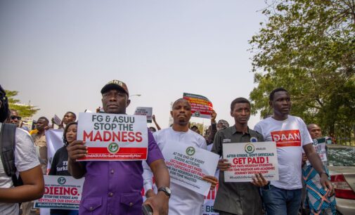 PHOTOS: ‘End ASUU strike permanently’ — students protest in Abuja