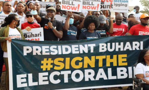 ‘Sign it now’ — CSOs protest delayed presidential assent to electoral bill