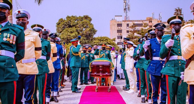 PHOTOS: Osinbajo, Sanwo-Olu, Jonathan present as Shonekan is laid to rest in Lagos
