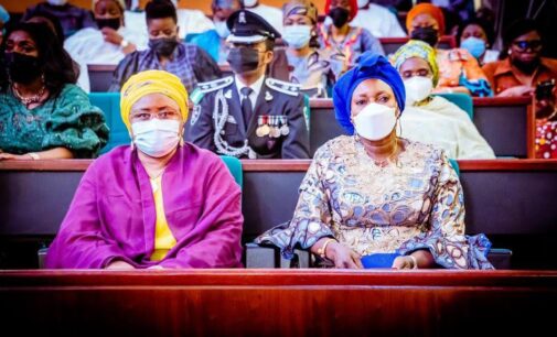 Aisha Buhari present as Omo-Agege submits constitution review report at senate