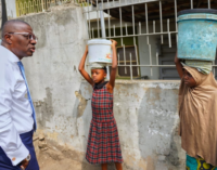 Sanwo-Olu offers scholarships to two girls running errands during school hours