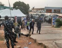 PHOTOS: Heavy security presence at Osun APC secretariat ahead of primary election
