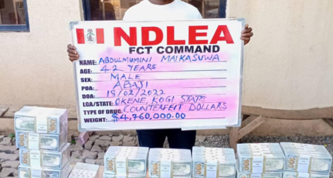 NDLEA intercepts counterfeit $4.7m in Abuja
