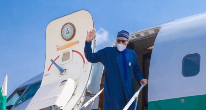 After meeting APC governors, Buhari leaves for Spain with Malami, Aregbesola