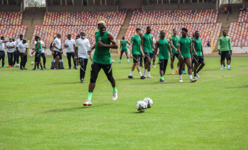 PHOTOS: Super Eagles hold training session ahead of Ghana clash