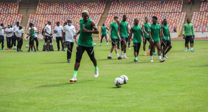 PHOTOS: Super Eagles hold training session ahead of Ghana clash