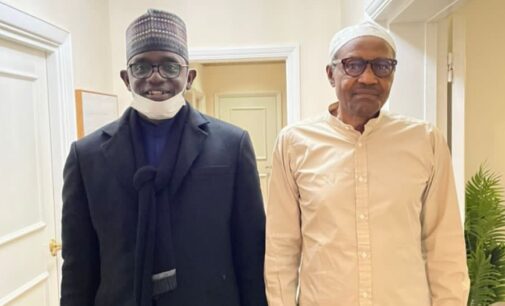 PHOTOS: Buni visits Buhari in UK amid APC leadership saga