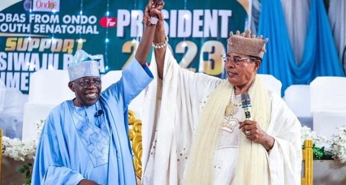 ‘This is our president’ — Olugbo of Ugboland endorses Tinubu’s presidential bid