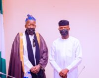 Buhari and I haven’t had any dispute in 7 years despite our religions, Osinbajo tells Tijjaniya Grand Khalifa