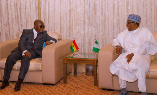 PHOTOS: After cutting down salaries of appointees, Ghanaian president visits Buhari in Abuja