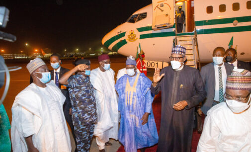 PHOTOS: Buhari returns to Abuja after 12-day trip to London for medical checkup