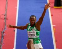 ‘We’re proud of you’ — Dare hails Brume’s feat at World Athletics Indoor Championships