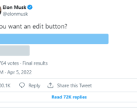 Twitter says it’s working on edit button after Elon Musk poll
