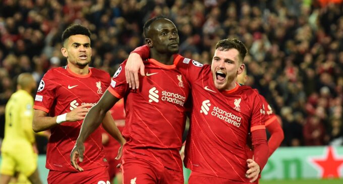 UCL: Mane scores as dominant Liverpool beat Villarreal