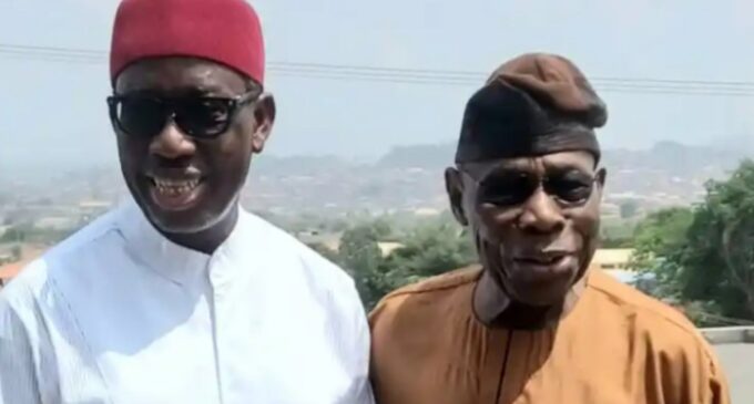Okowa visits Obasanjo, says ‘we need him to help shape Nigeria’