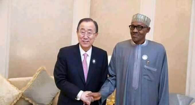 Ban Ki-moon ‘commends’ Buhari for his ‘handling’ of security challenges
