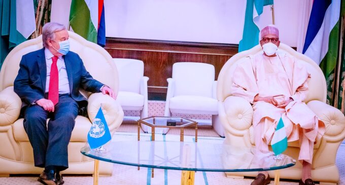 PHOTOS: Buhari meets with UN secretary-general in Aso Rock