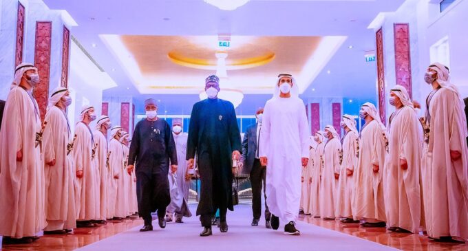 PHOTOS: Buhari on condolence visit to UAE