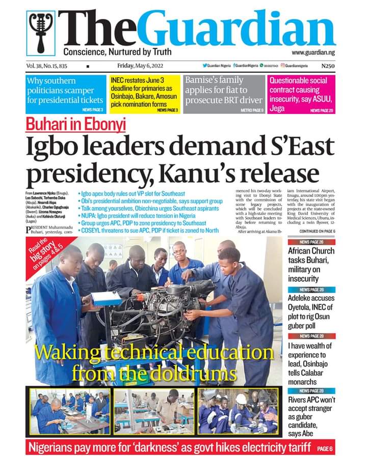 Newspaper Headlines Consensus plan for 2023 presidential ticket