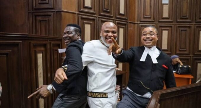 Ozekhome and I have not been dismissed as Nnamdi Kanu’s lawyers, says Ejiofor 