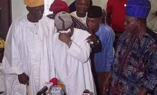Senator weeps as he receives APC senatorial nomination form from supporters