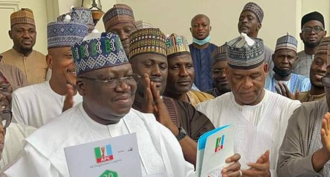 Support groups present APC presidential nomination forms to Lawan, Sylva