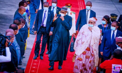PHOTOS: Buhari returns to Nigeria after AU summit in Malabo