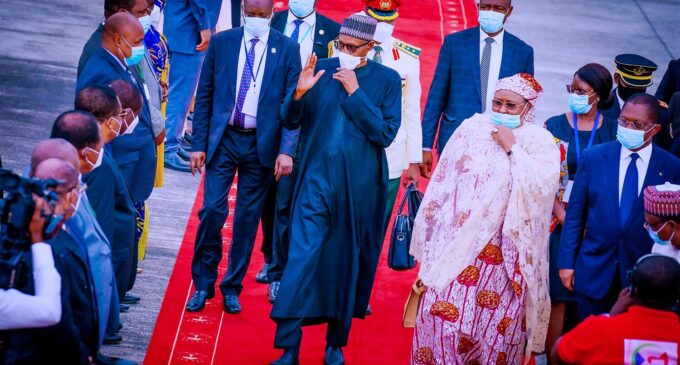 PHOTOS: Buhari returns to Nigeria after AU summit in Malabo