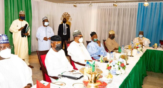 PHOTOS: Osinbajo, Tinubu, Lawan… APC presidential hopefuls meet with Buhari