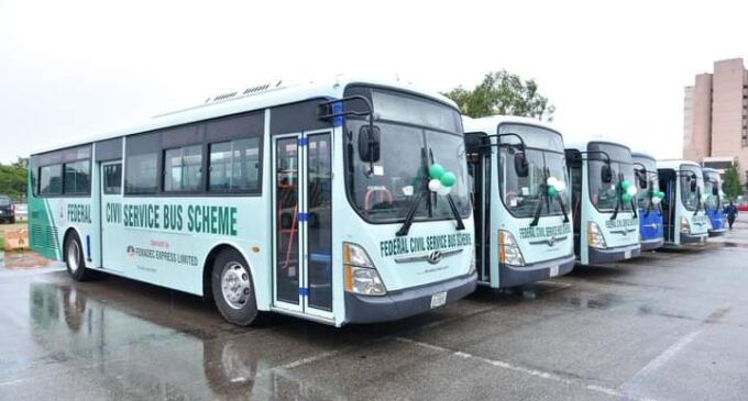 FG unveils gas-powered buses for civil servants