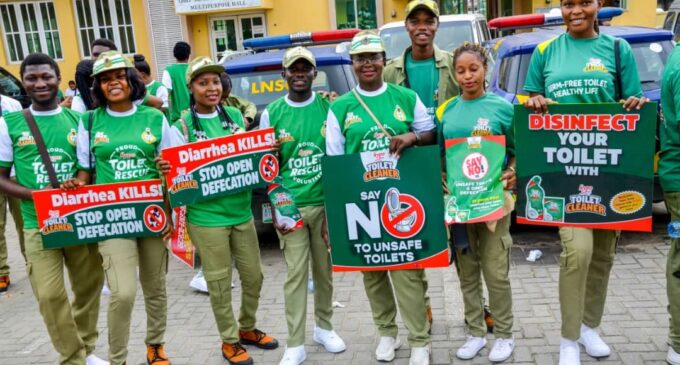 Hypo toilet cleaner, NYSC, governement lead hygiene sensitization walk
