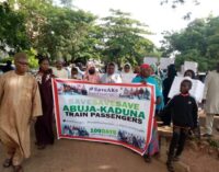 ‘Today makes it 100 days’ — relatives of abducted train passengers protest in Kaduna