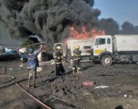 PHOTOS: Tanker carrying diesel explodes in Lagos motor park