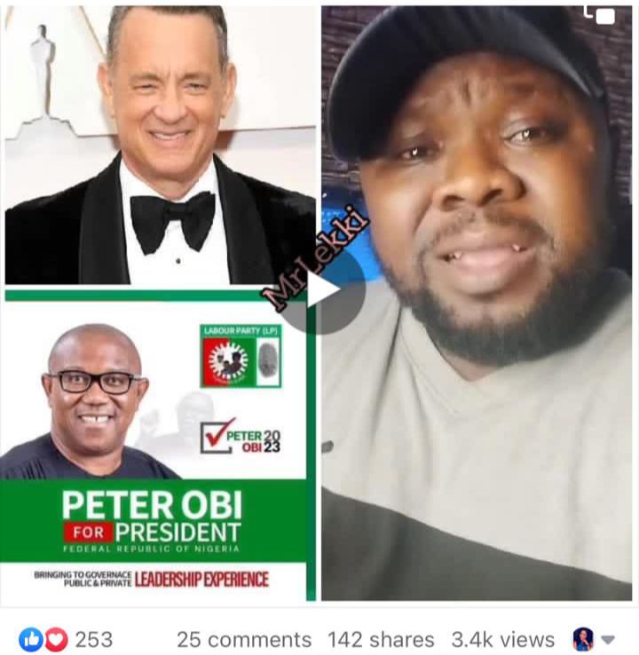 Tom Hanks on Peter Obi