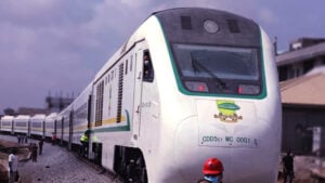 A picture of a train at a station