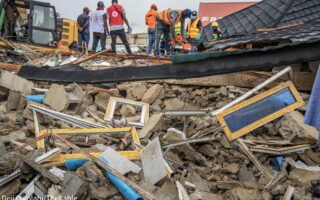 Aftermath of building collapse in Abuja