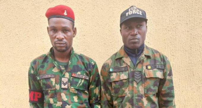 Police arrest ‘fake soldiers with charms’ in Lagos