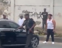 VIDEO: BNXN clashes with police officers in Lagos