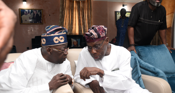 PHOTOS: Tinubu, Obasanjo meet in Abeokuta