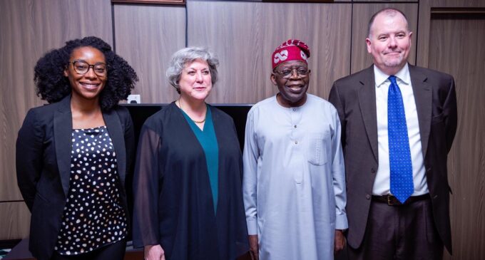 PHOTOS: Tinubu hosts US ambassador, deputy chief of mission in Abuja