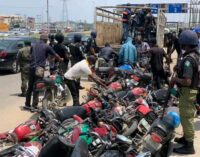 Lagos okada ban: Over 4,000 motorcycles seized in 15 weeks, say police