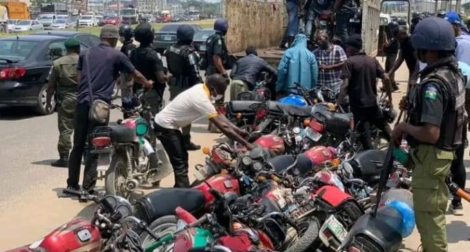 Lagos okada ban: Over 4,000 motorcycles seized in 15 weeks, say police