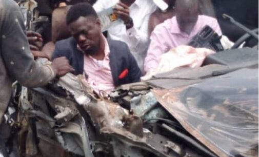 Dunsin Oyekan survives car crash on Lagos-Ibadan expressway