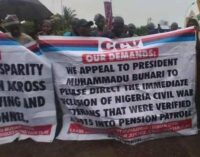 Retired military officers protest in Abuja over ‘unpaid allowances’