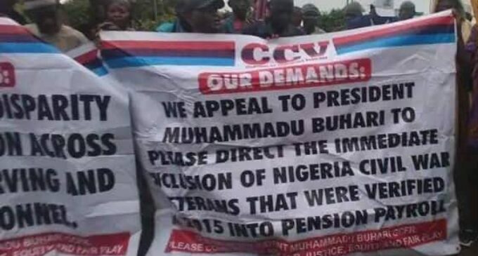 Retired military officers protest in Abuja over ‘unpaid allowances’