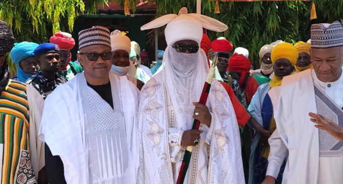 PHOTOS: Peter Obi, Yusuf Baba-Ahmed visit Emir of Kano