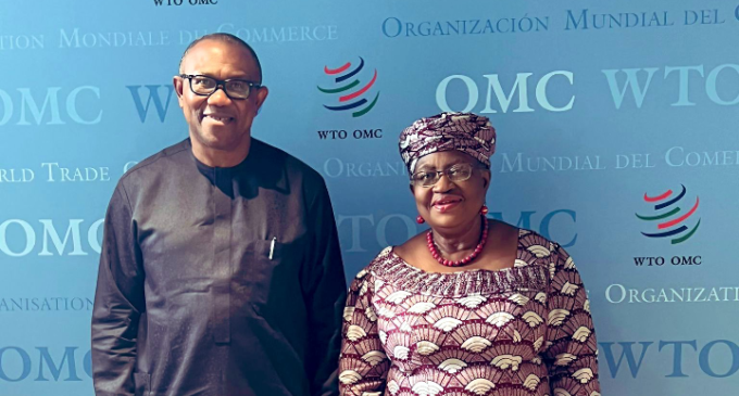 PHOTO: Obi visits Okonjo-Iweala at WTO to ‘discuss Nigeria’s economic recovery’