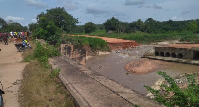 PHOTOS: Flood destroys bridge in Kwara