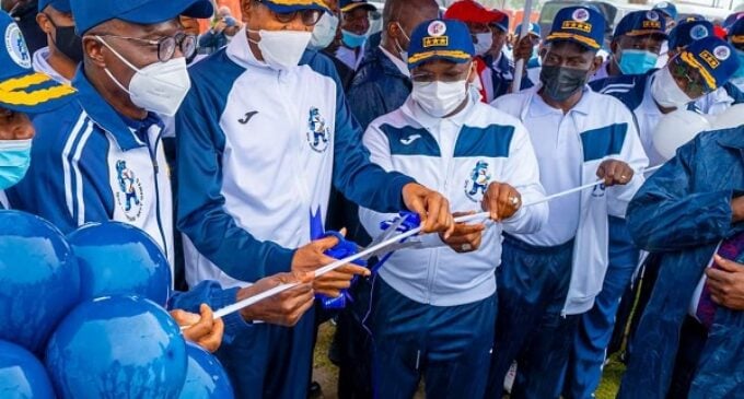 PHOTOS: Buhari inaugurates sports complex, flags off Navy Games in Lagos